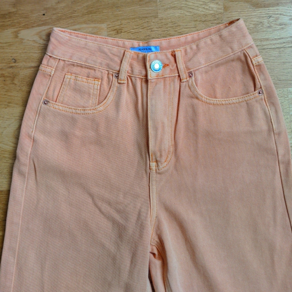 Peach Coloured high rise Jeans, small